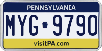 PA license plate MYG9790