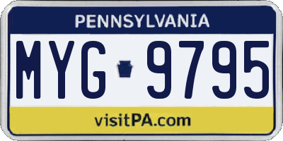 PA license plate MYG9795