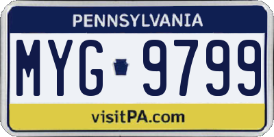 PA license plate MYG9799