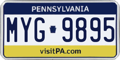 PA license plate MYG9895
