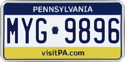 PA license plate MYG9896