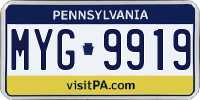 PA license plate MYG9919
