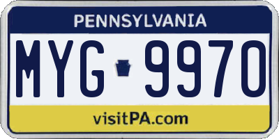 PA license plate MYG9970