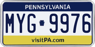 PA license plate MYG9976
