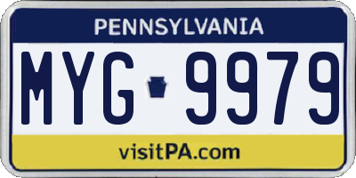 PA license plate MYG9979