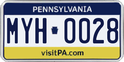 PA license plate MYH0028