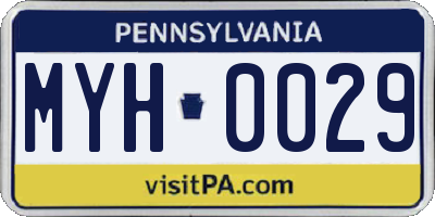 PA license plate MYH0029