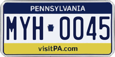 PA license plate MYH0045