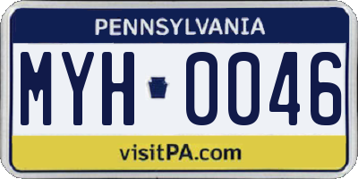 PA license plate MYH0046