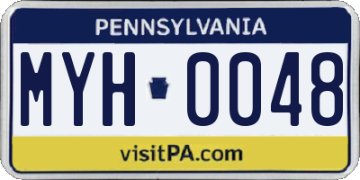 PA license plate MYH0048