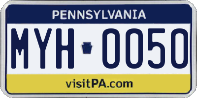PA license plate MYH0050