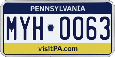 PA license plate MYH0063
