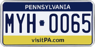 PA license plate MYH0065