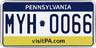 PA license plate MYH0066