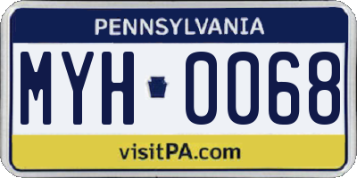 PA license plate MYH0068