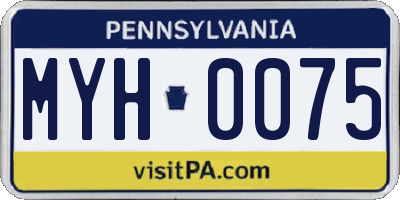 PA license plate MYH0075