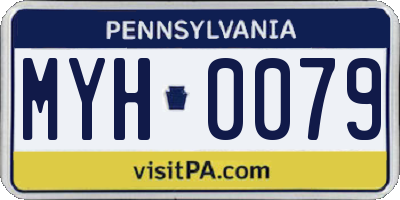 PA license plate MYH0079