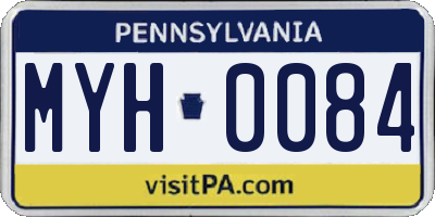 PA license plate MYH0084