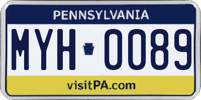 PA license plate MYH0089