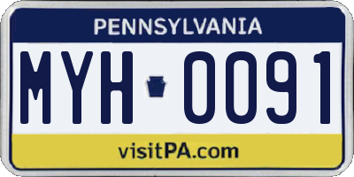 PA license plate MYH0091