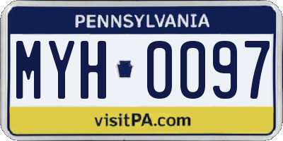 PA license plate MYH0097