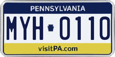 PA license plate MYH0110