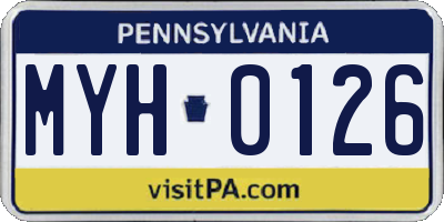 PA license plate MYH0126