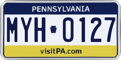 PA license plate MYH0127