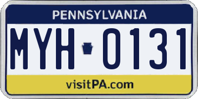 PA license plate MYH0131