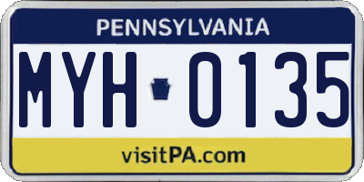 PA license plate MYH0135