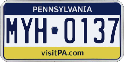 PA license plate MYH0137