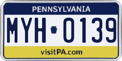 PA license plate MYH0139