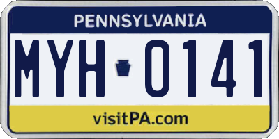 PA license plate MYH0141