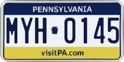 PA license plate MYH0145