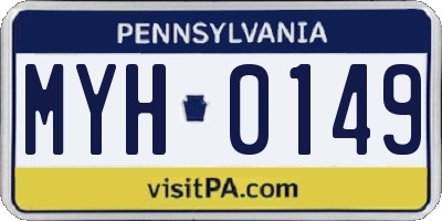 PA license plate MYH0149