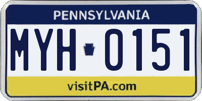 PA license plate MYH0151
