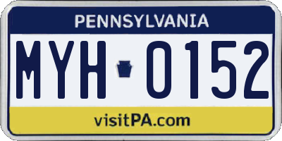 PA license plate MYH0152