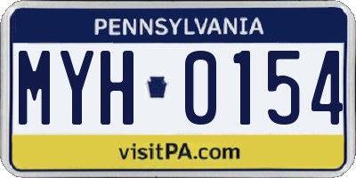 PA license plate MYH0154
