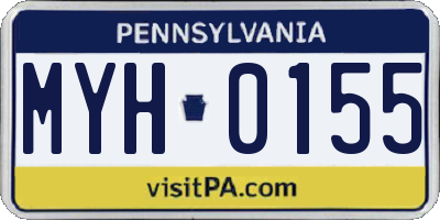 PA license plate MYH0155