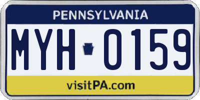 PA license plate MYH0159