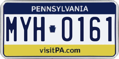 PA license plate MYH0161
