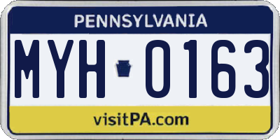 PA license plate MYH0163