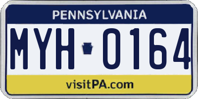 PA license plate MYH0164