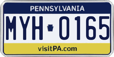 PA license plate MYH0165