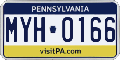PA license plate MYH0166