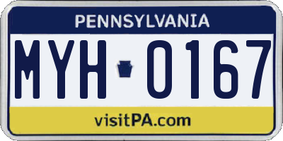 PA license plate MYH0167