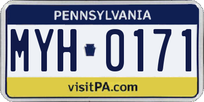 PA license plate MYH0171