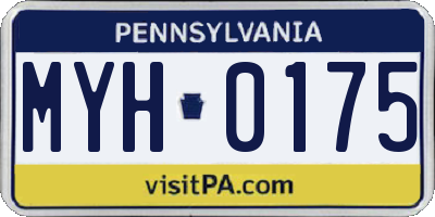 PA license plate MYH0175