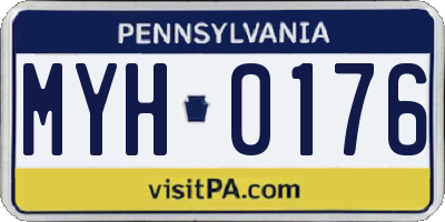 PA license plate MYH0176