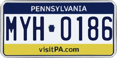 PA license plate MYH0186